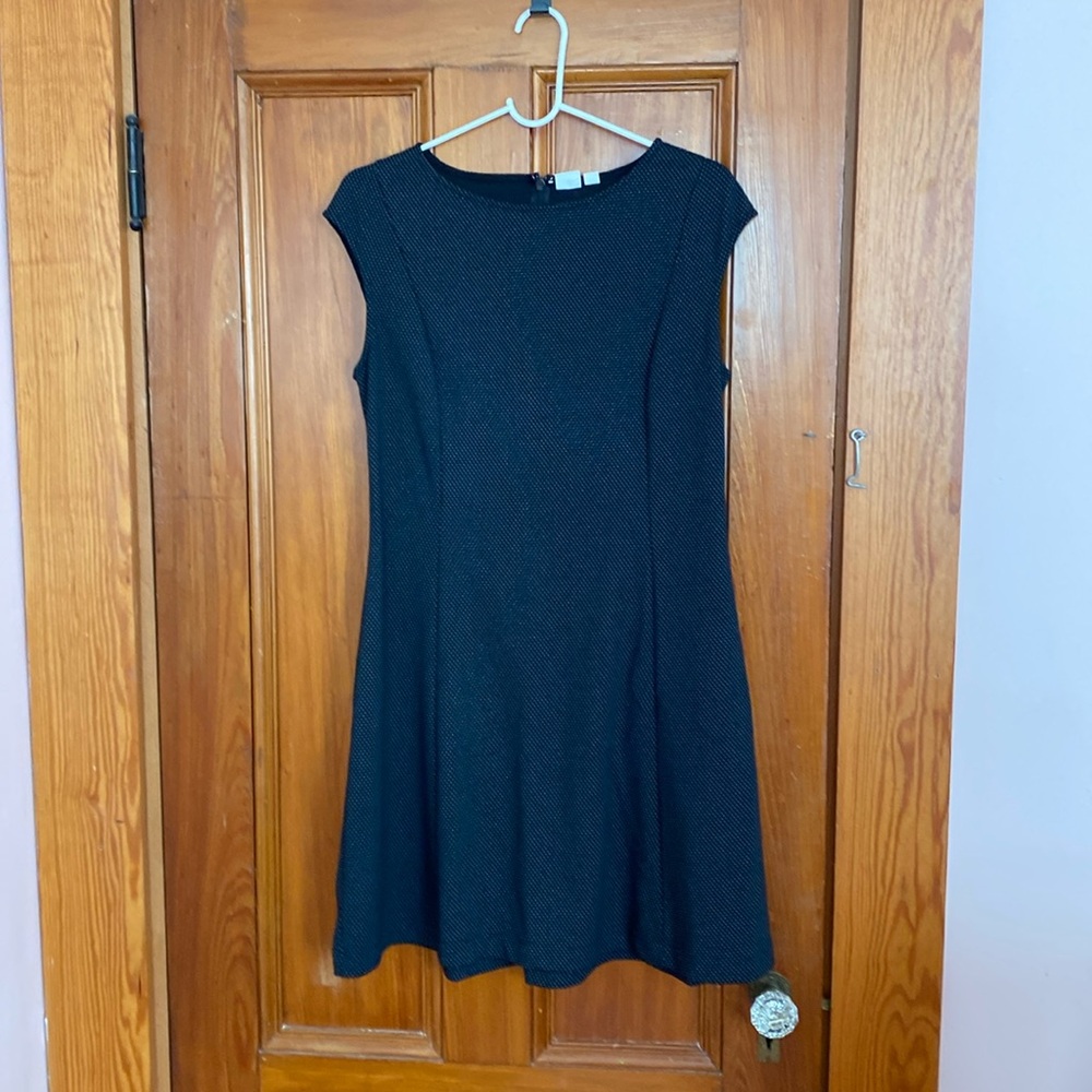 Black polka dot mini dress